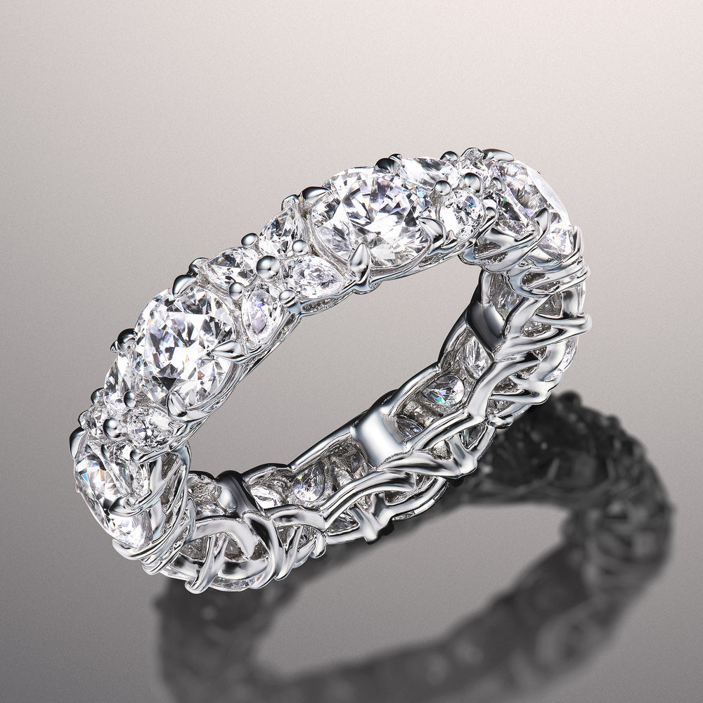 The Basquiat Reserve Eternity Ring with Platinum / Natural / 6 5/8 Cut Diamond in 14KT Platinum / Natural / 6 5/8 view 3
