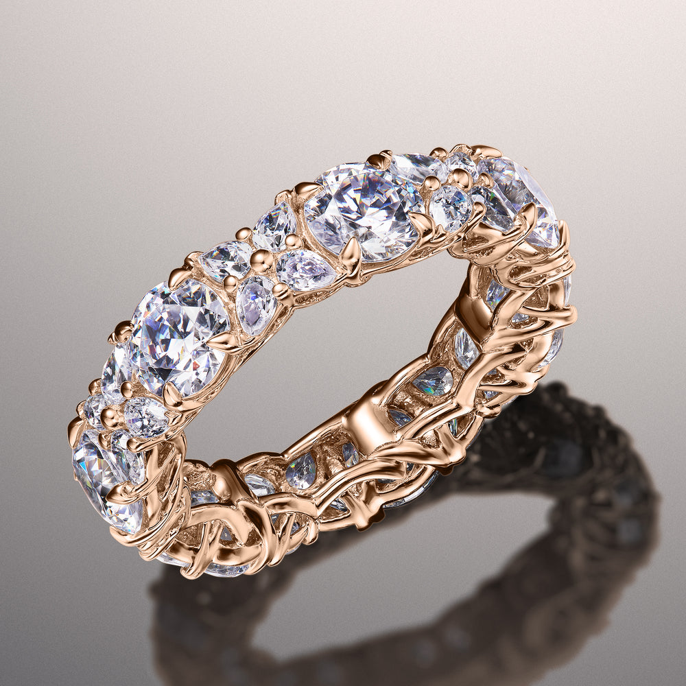 The Basquiat Reserve Eternity Ring with 18KT Rose Gold / Natural / 6 5/8 Cut Diamond in 14KT Rose Gold / Natural / 6 5/8 view 3
