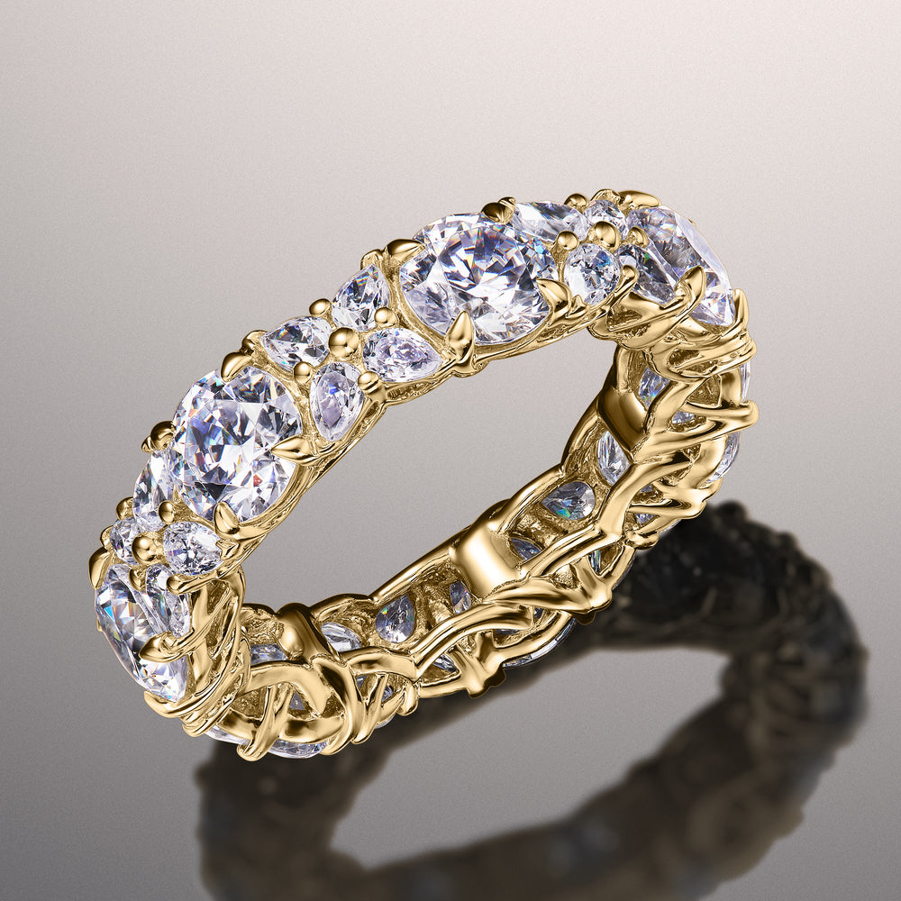 The Basquiat Reserve Eternity Ring with 18KT Yellow Gold / Natural / 6 5/8 Cut Diamond in 14KT Yellow Gold / Natural / 6 5/8 view 3

