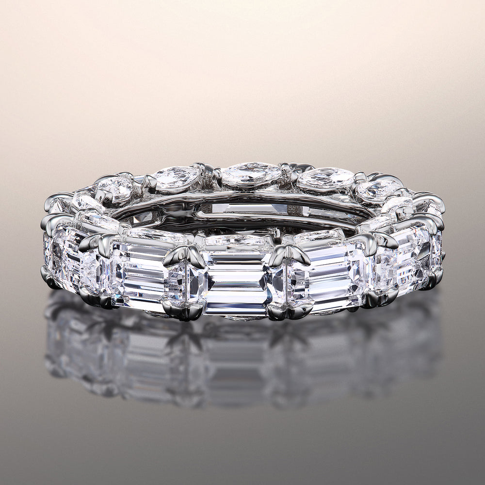 The Grun Reserve Eternity Ring with Platinum / Natural / 10 9/10 Cut Diamond in 14KT Platinum / Natural / 10 9/10 view 1
