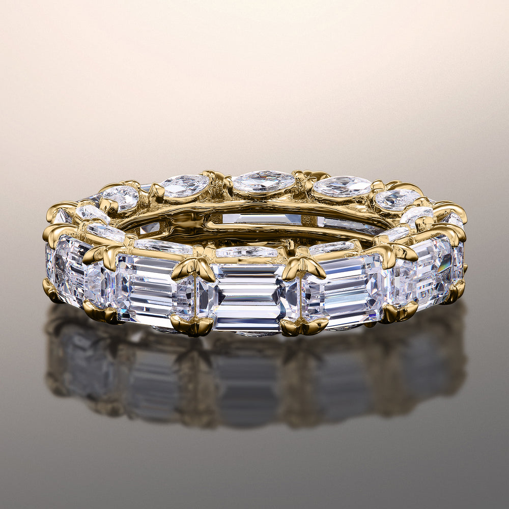 The Grun Reserve Eternity Ring with 18KT Yellow Gold / Natural / 10 9/10 Cut Diamond in 14KT Yellow Gold / Natural / 10 9/10 view 1
