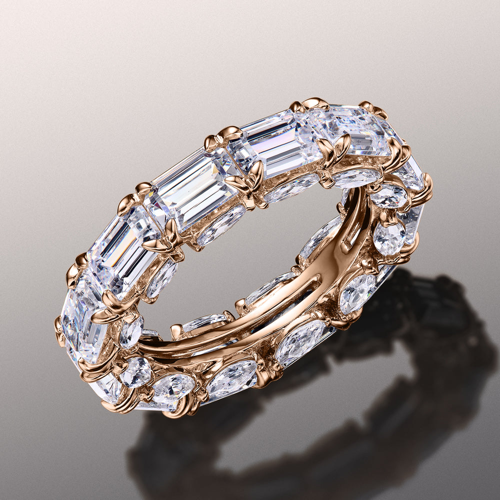 The Grun Reserve Eternity Ring with 18KT Rose Gold / Natural / 10 9/10 Cut Diamond in 14KT Rose Gold / Natural / 10 9/10 view 3

