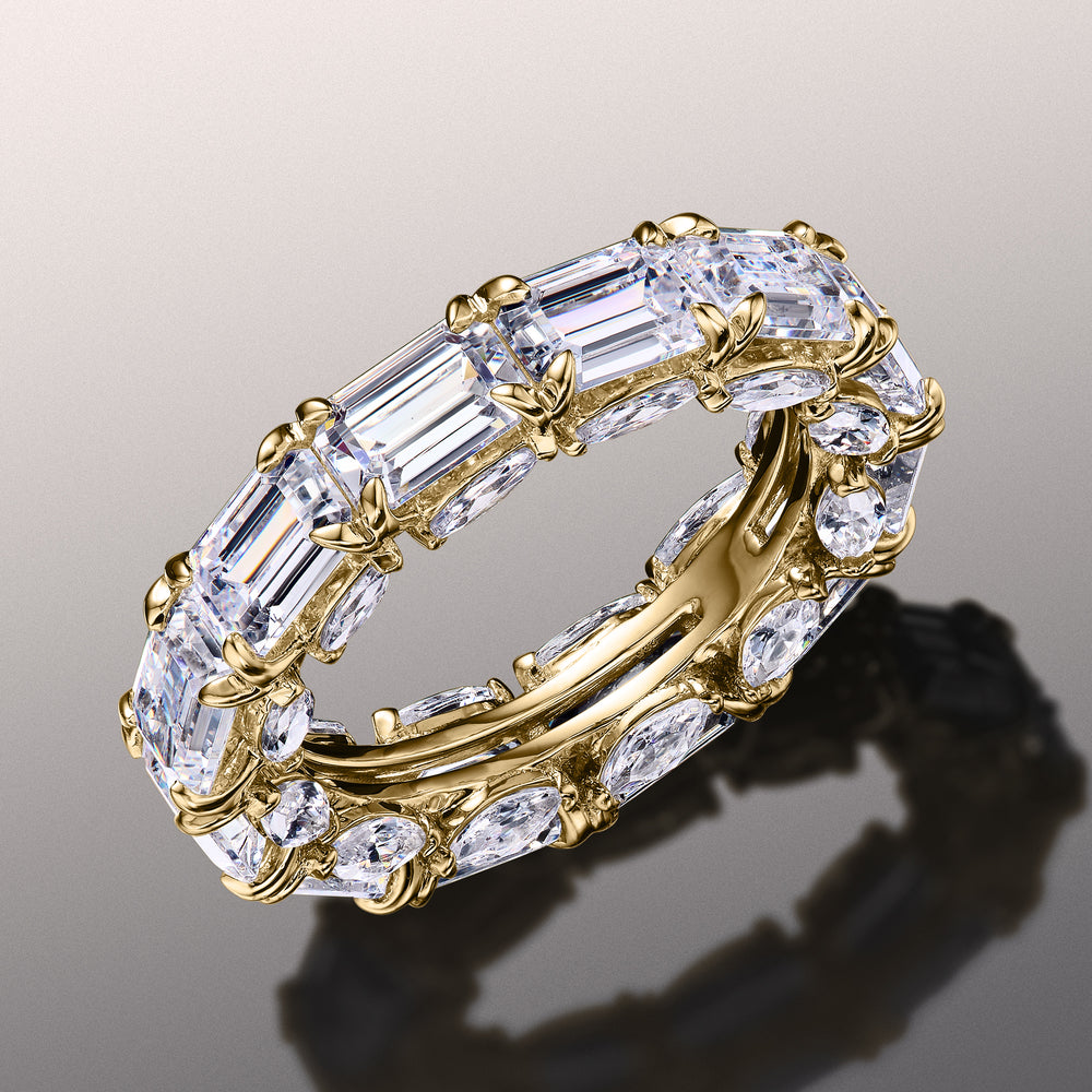 The Grun Reserve Eternity Ring with 18KT Yellow Gold / Natural / 10 9/10 Cut Diamond in 14KT Yellow Gold / Natural / 10 9/10 view 3
