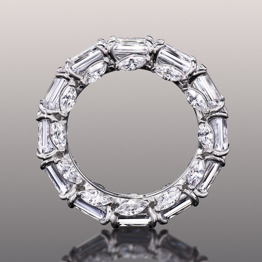 The Grun Reserve Eternity Ring with Platinum / Natural / 10 9/10 Cut Diamond in 14KT Platinum / Natural / 10 9/10 view 2
