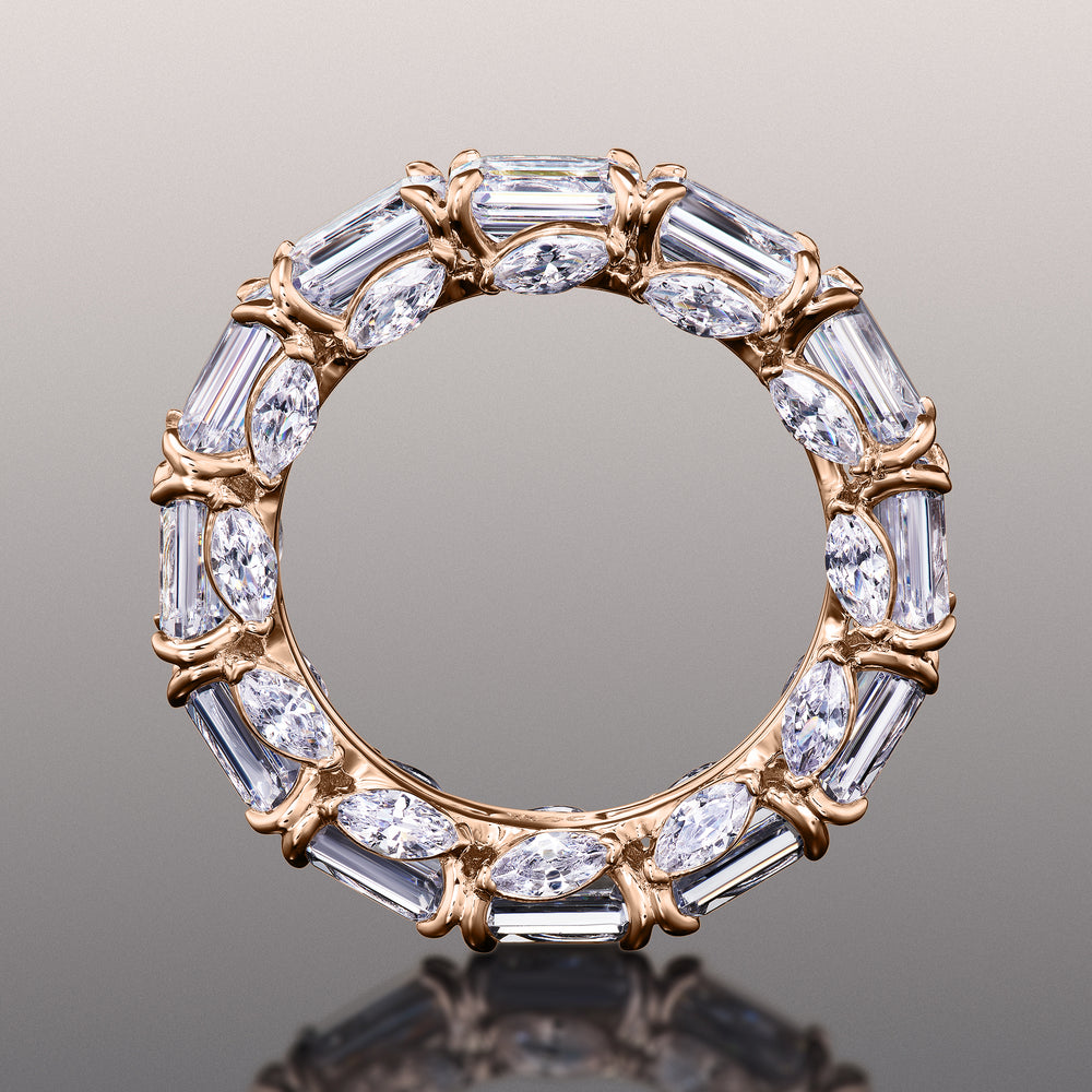The Grun Reserve Eternity Ring with 18KT Rose Gold / Natural / 10 9/10 Cut Diamond in 14KT Rose Gold / Natural / 10 9/10 view 2
