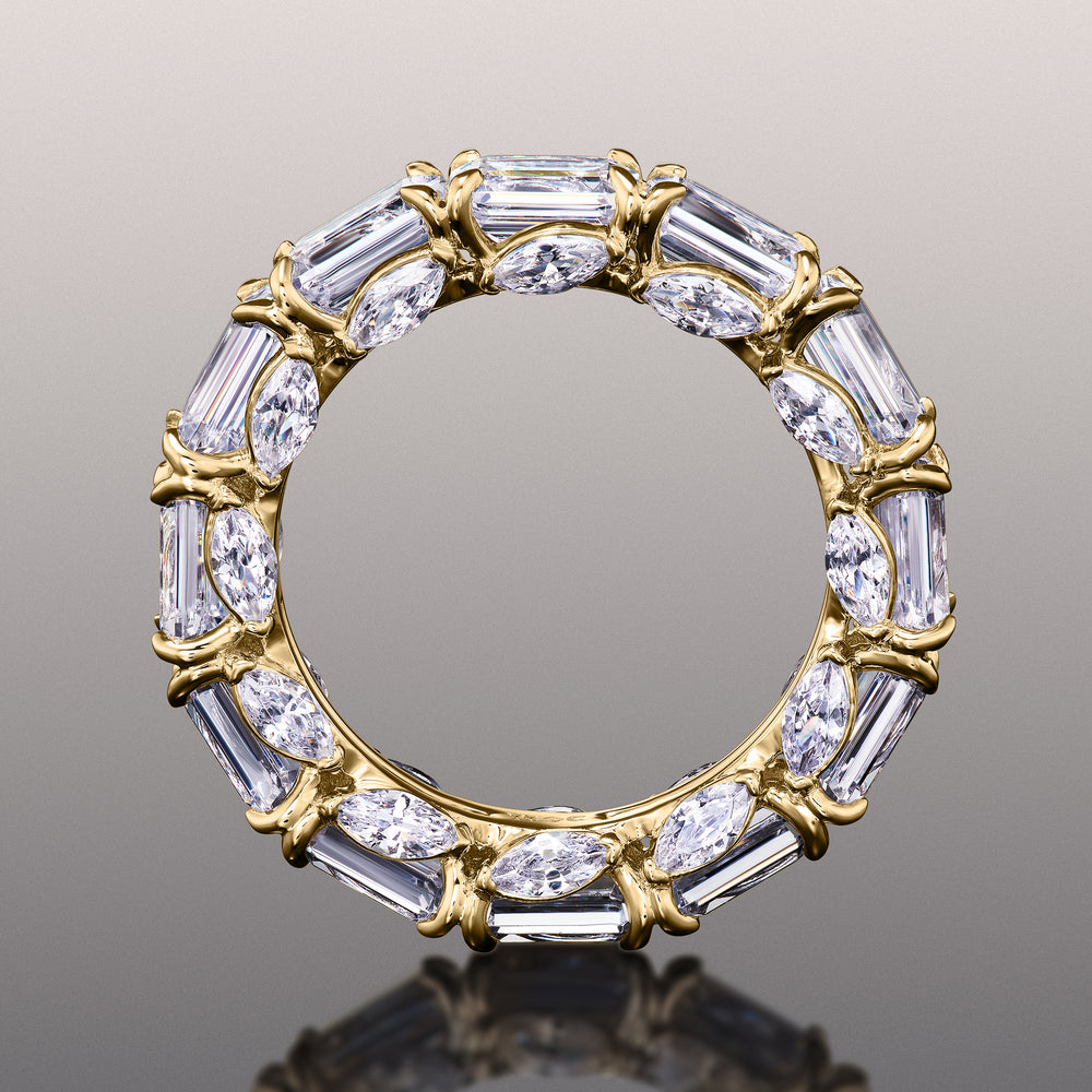 The Grun Reserve Eternity Ring with 18KT Yellow Gold / Natural / 10 9/10 Cut Diamond in 14KT Yellow Gold / Natural / 10 9/10 view 2
