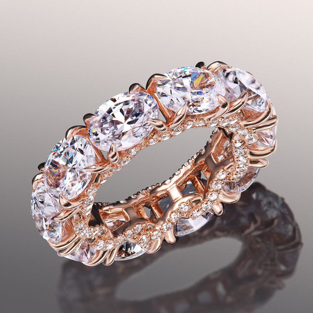The Blake Eternity Ring with 18KT Rose Gold / Lab / 10 3/4 Cut Diamond in 14KT Rose Gold / Lab / 10 3/4 view 1
