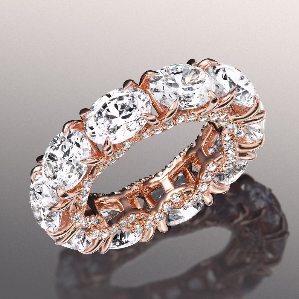 The Blake Reserve Eternity Ring with 18KT Rose Gold / Natural / 10 3/4 Cut Diamond in 14KT Rose Gold / Natural / 10 3/4 view 3

