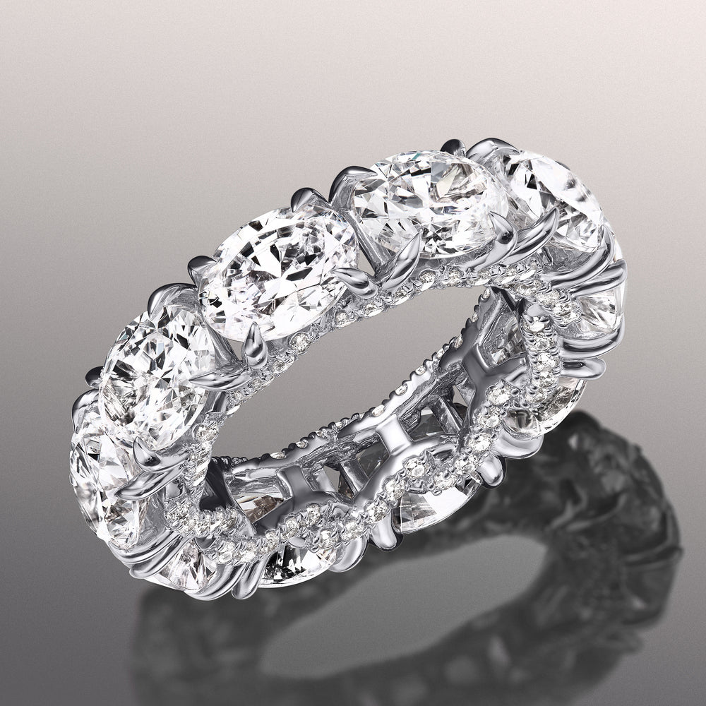 The Blake Reserve Eternity Ring with Platinum / Natural / 10 3/4 Cut Diamond in 14KT Platinum / Natural / 10 3/4 view 3

