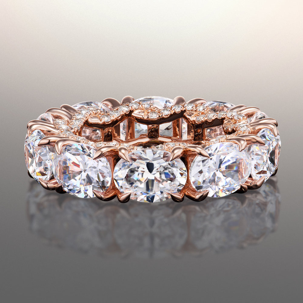 The Blake Eternity Ring with 18KT Rose Gold / Lab / 10 3/4 Cut Diamond in 14KT Rose Gold / Lab / 10 3/4 view 2
