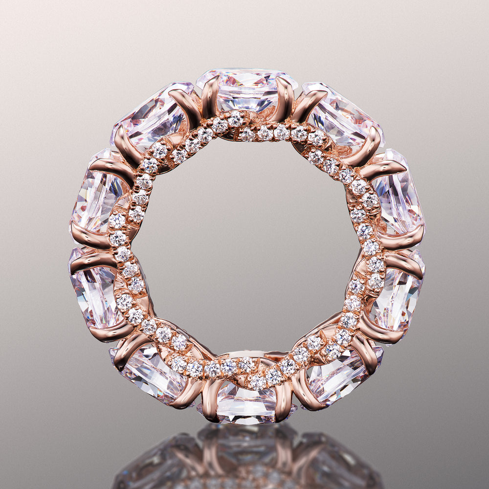 The Blake Eternity Ring with 18KT Rose Gold / Lab / 10 3/4 Cut Diamond in 14KT Rose Gold / Lab / 10 3/4 view 3
