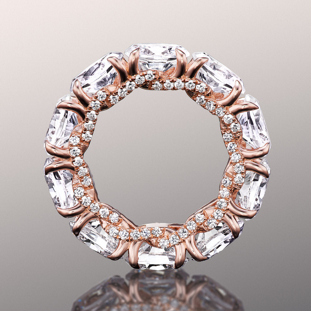 The Blake Reserve Eternity Ring with 18KT Rose Gold / Natural / 10 3/4 Cut Diamond in 14KT Rose Gold / Natural / 10 3/4 view 2
