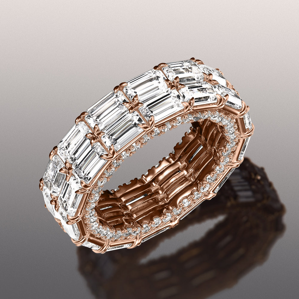The Krasner Reserve Eternity Ring with 18KT Rose Gold / Natural / 14 3/4 Cut Diamond in 14KT Rose Gold / Natural / 14 3/4 view 3
