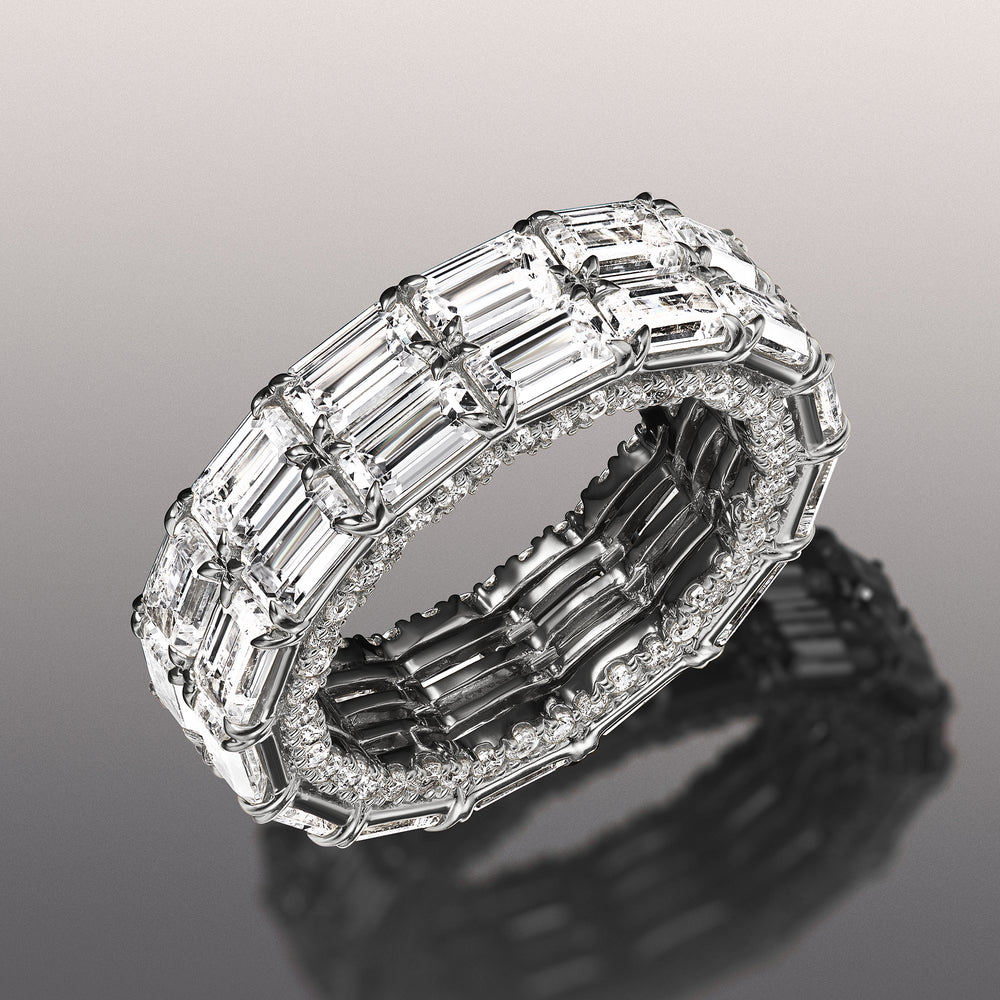 The Krasner Reserve Eternity Ring with Platinum / Natural / 14 3/4 Cut Diamond in 14KT Platinum / Natural / 14 3/4 view 3
