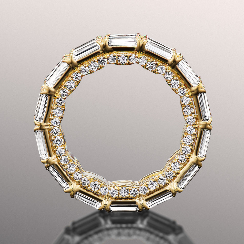 The Krasner Reserve Eternity Ring with 18KT Yellow Gold / Natural / 14 3/4 Cut Diamond in 14KT Yellow Gold / Natural / 14 3/4 view 2
