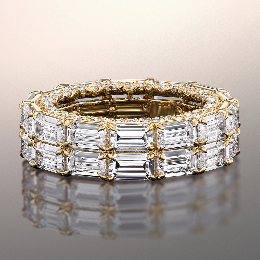 The Krasner Reserve Eternity Ring with 18KT Yellow Gold / Natural / 14 3/4 Cut Diamond in 14KT Yellow Gold / Natural / 14 3/4 view 1
