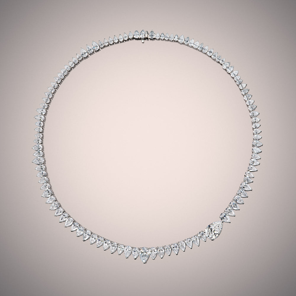 The Bradford Necklace with Lab Cut Diamond in 14KT White Gold view 2
