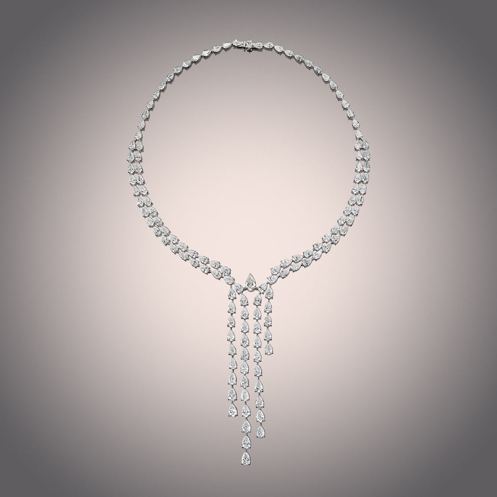 The Pratt Necklace with Lab Cut Diamond in 14KT White Gold view 2
