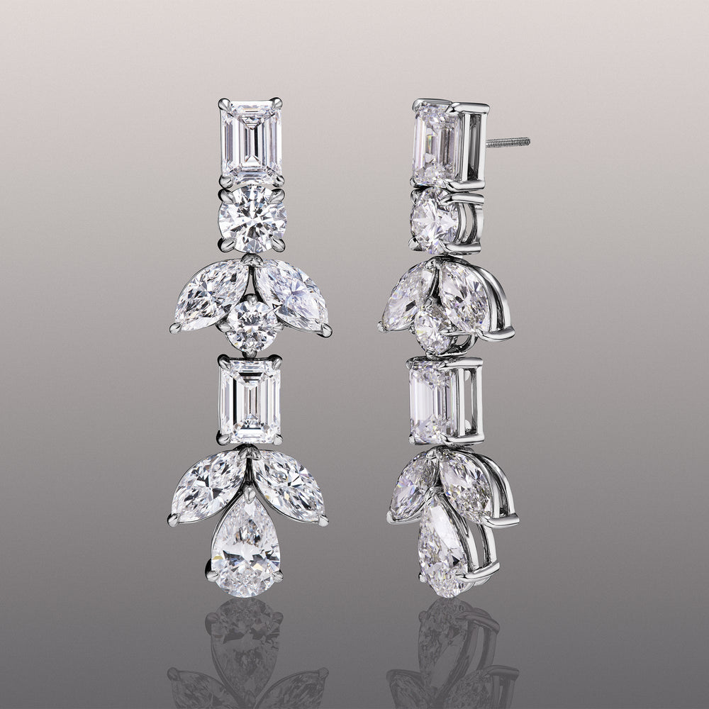 The Mauve Earrings with 18KT White Gold / Lab / 30 1/10 Cut Diamond in 14KT White Gold / Lab / 30 1/10 view 1
