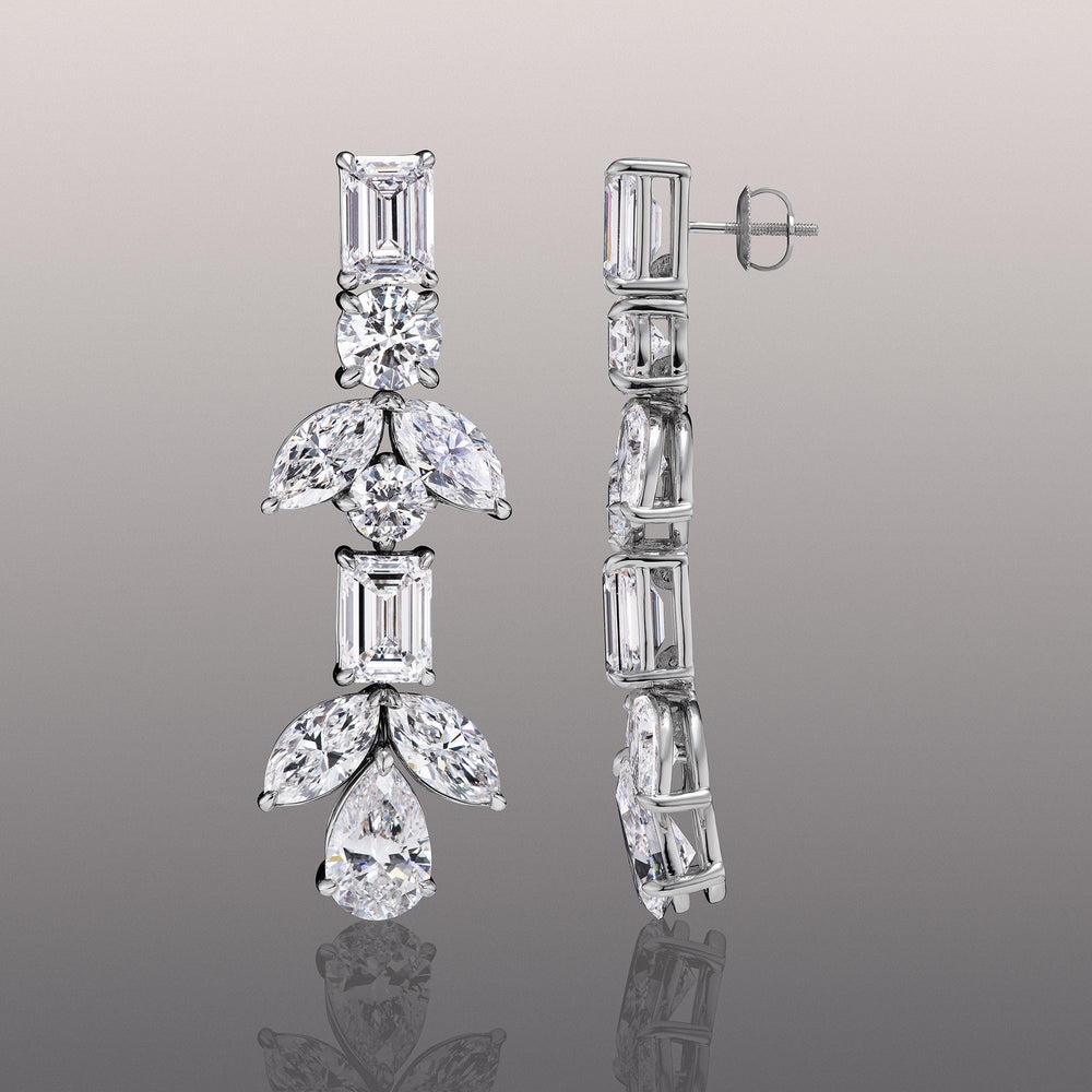The Mauve Earrings with 18KT White Gold / Lab / 30 1/10 Cut Diamond in 14KT White Gold / Lab / 30 1/10 view 2
