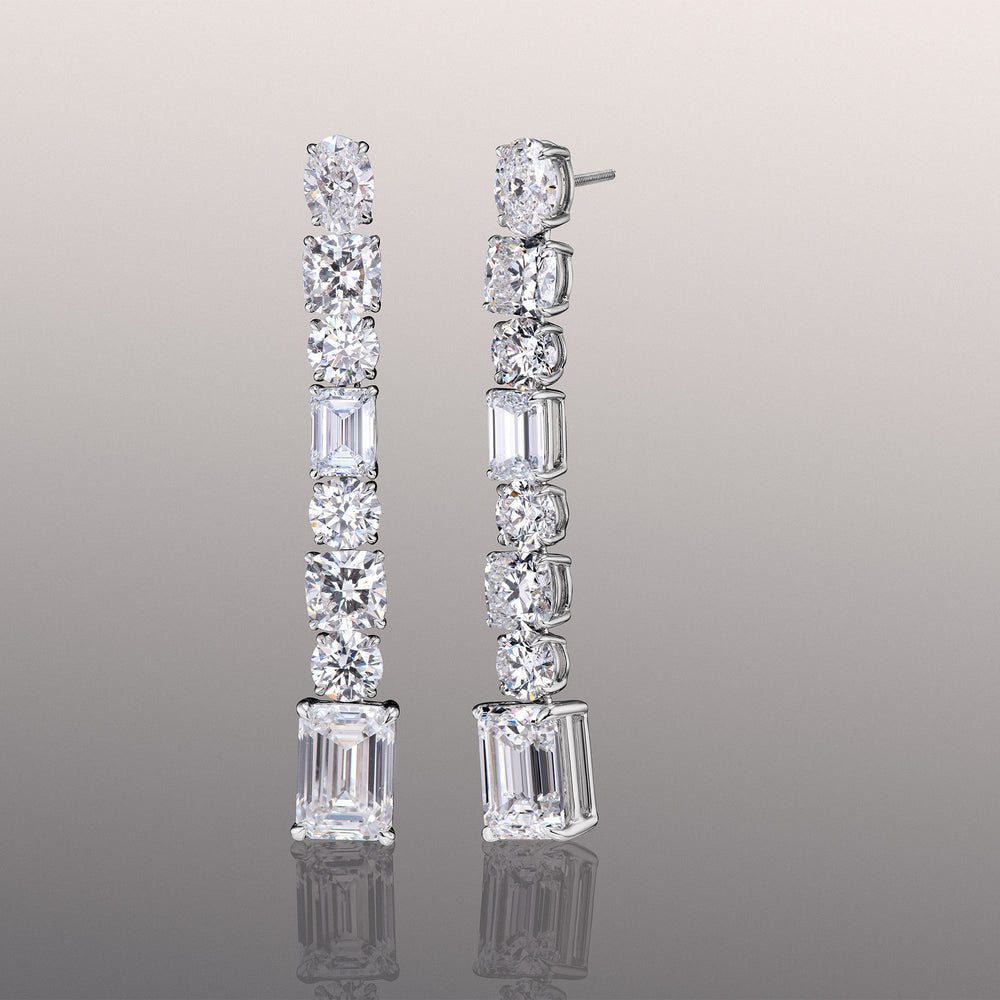 The Luce Earrings with 18KT White Gold / Lab / 23 3/8 Cut Diamond in 14KT White Gold / Lab / 23 3/8 view 1
