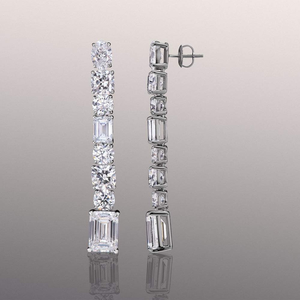 The Luce Earrings with 18KT White Gold / Lab / 23 3/8 Cut Diamond in 14KT White Gold / Lab / 23 3/8 view 2
