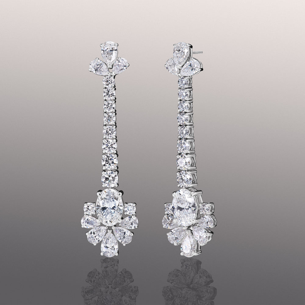 The Seurat Earrings with 18KT White Gold / Lab / 42 Cut Diamond in 14KT White Gold / Lab / 42 view 1
