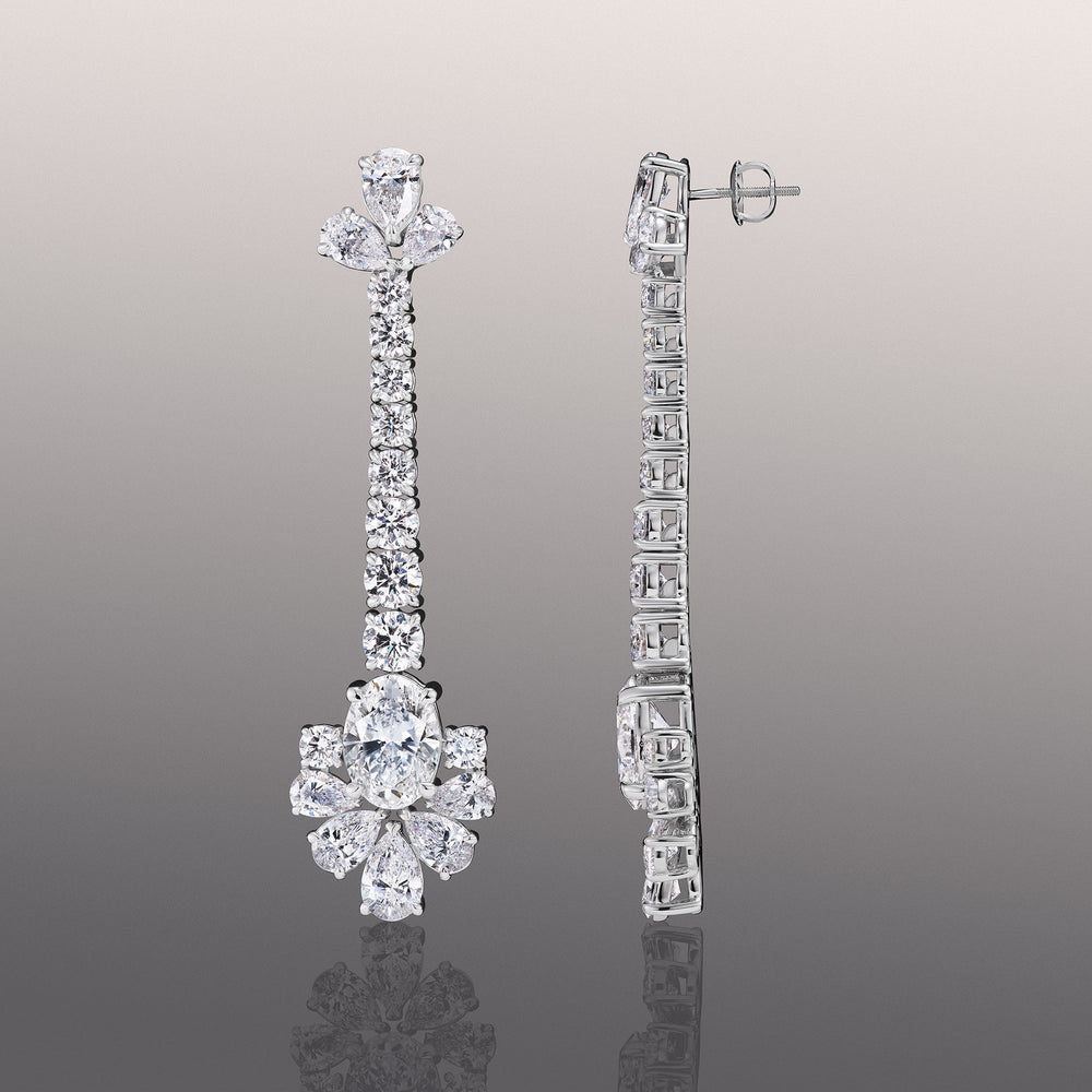 The Seurat Earrings with 18KT White Gold / Lab / 42 Cut Diamond in 14KT White Gold / Lab / 42 view 2
