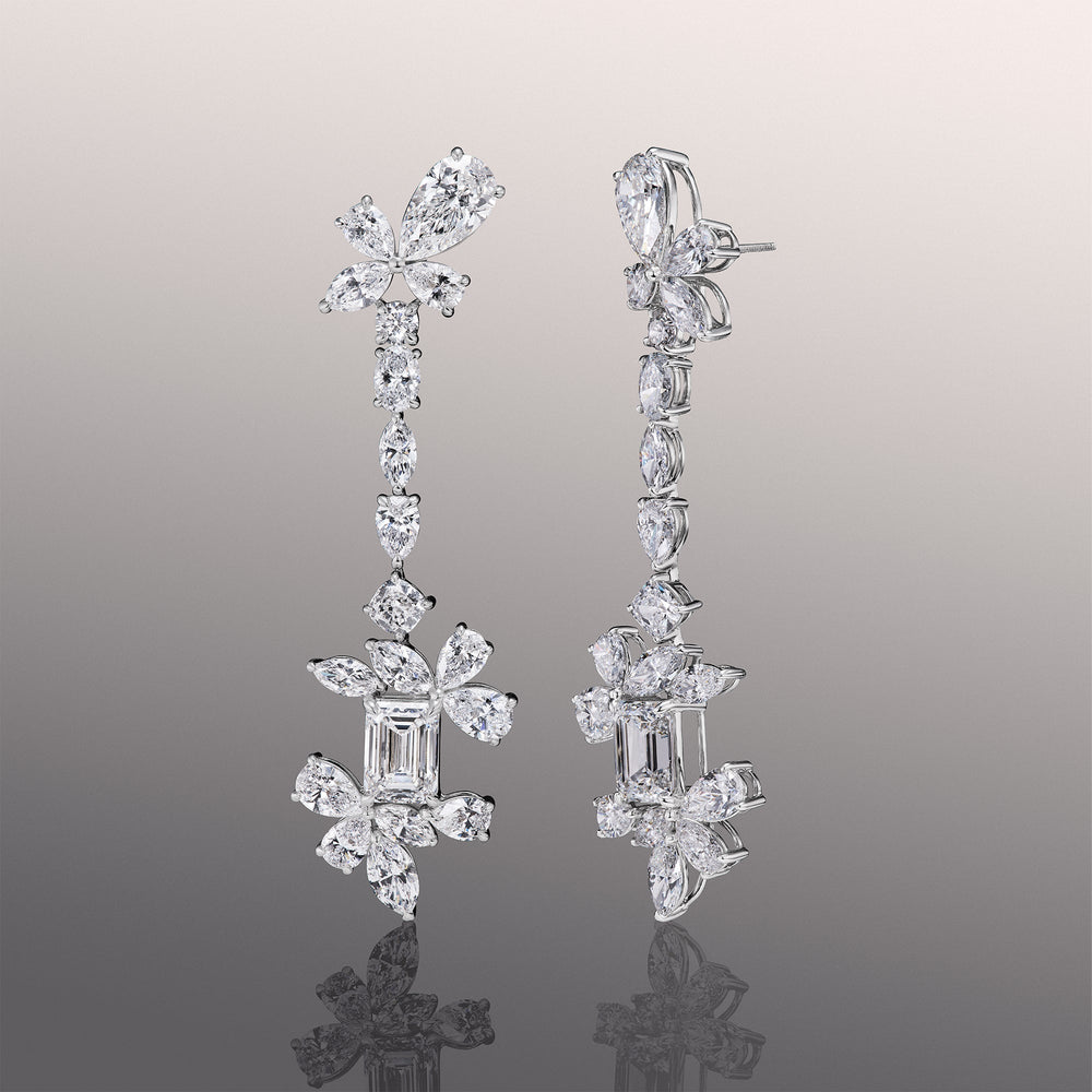 The Delaroche Earrings with 18KT White Gold / Lab / 46 1/4 Cut Diamond in 14KT White Gold / Lab / 46 1/4 view 1
