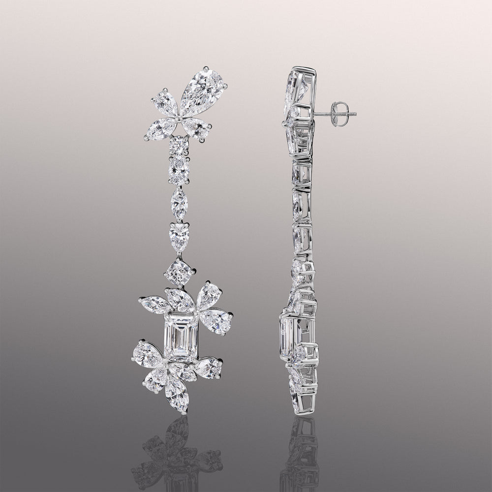 The Delaroche Earrings with 18KT White Gold / Lab / 46 1/4 Cut Diamond in 14KT White Gold / Lab / 46 1/4 view 2
