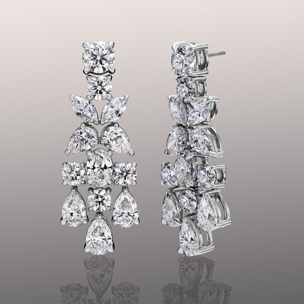 The Monticelli Earrings with 18KT White Gold / Lab / 29 Cut Diamond in 14KT White Gold / Lab / 29 view 1
