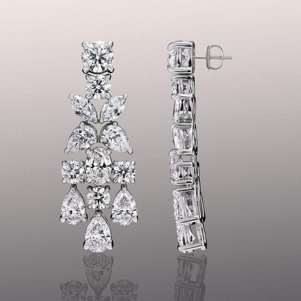 The Monticelli Earrings with 18KT White Gold / Lab / 29 Cut Diamond in 14KT White Gold / Lab / 29 view 2
