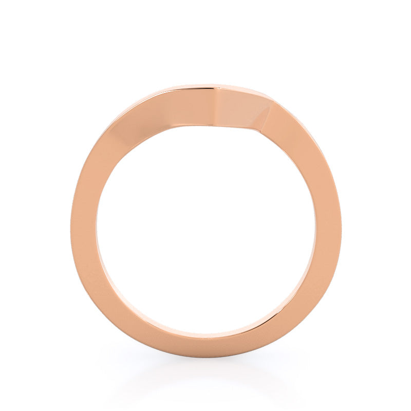 Chic East West Solitaire Diamond Wedding Band with 18KT Rose Gold Cut Diamond in 14KT Rose Gold view 2
