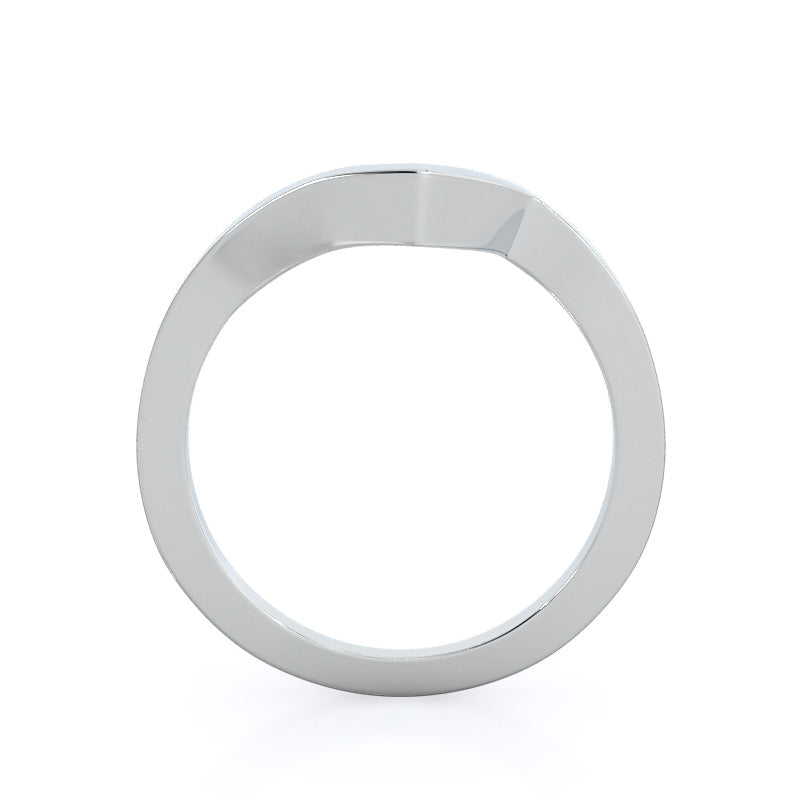 Chic East West Solitaire Diamond Wedding Band with Platinum Cut Diamond in 14KT Platinum view 2
