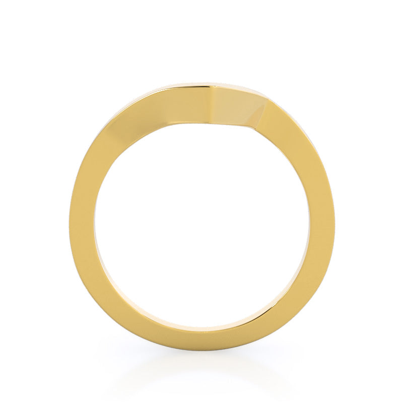 Chic East West Solitaire Diamond Wedding Band with 18KT Yellow Gold Cut Diamond in 14KT Yellow Gold view 2
