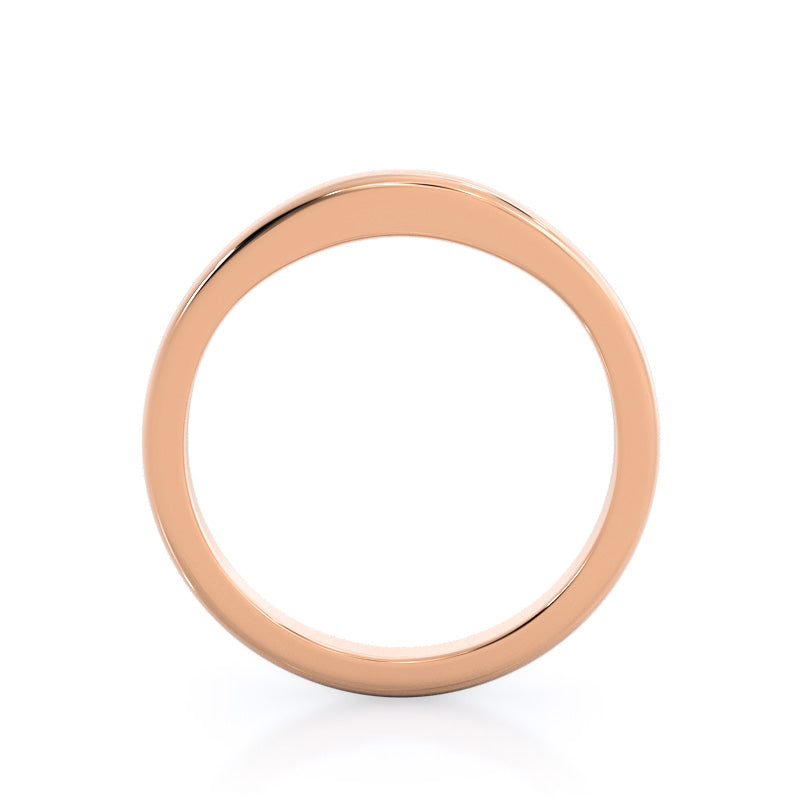 Cathedral Weaved Solitaire Wedding Band with 18KT Rose Gold Cut Diamond in 14KT Rose Gold view 2
