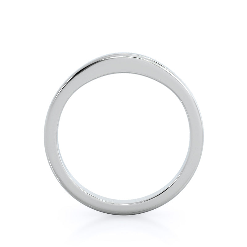 Cathedral Weaved Solitaire Wedding Band with Platinum Cut Diamond in 14KT Platinum view 2
