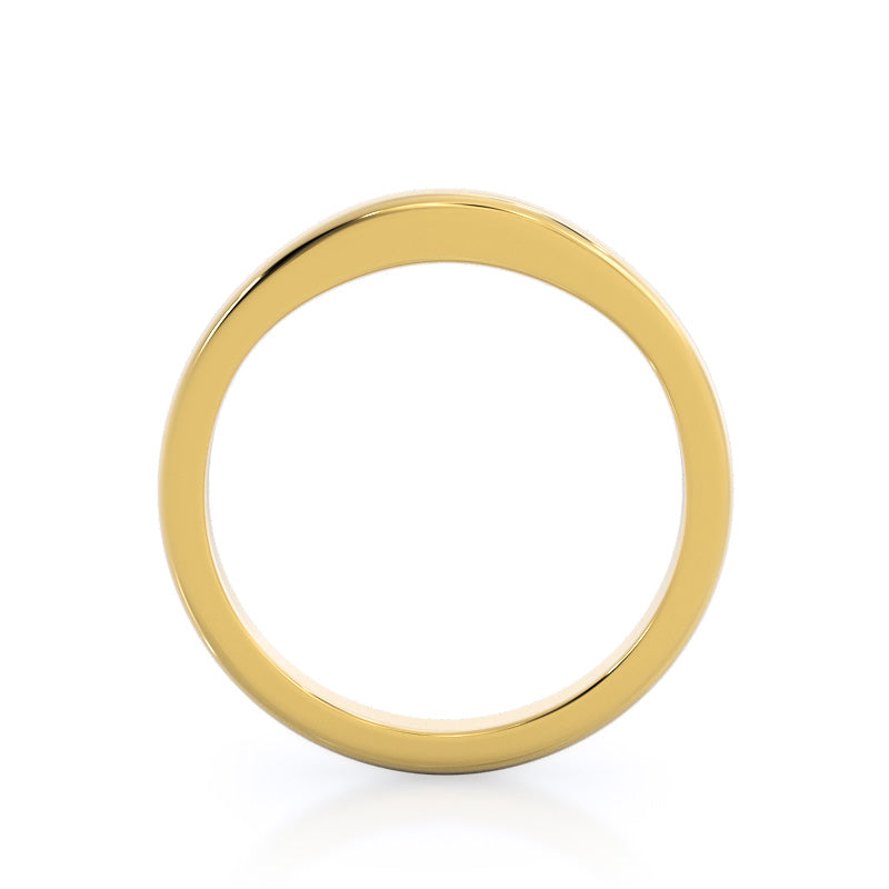 Cathedral Weaved Solitaire Wedding Band with 18KT Yellow Gold Cut Diamond in 14KT Yellow Gold view 2
