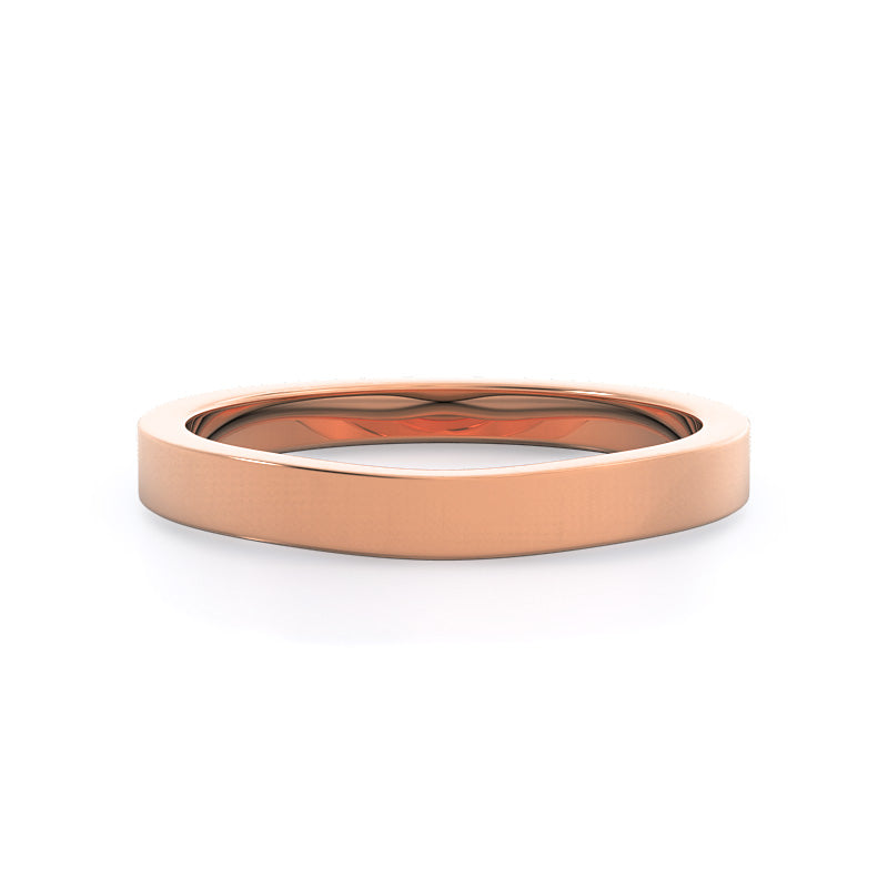 Grace Solitaire Diamond Wedding Band with 18KT Rose Gold Cut Diamond in 14KT Rose Gold view 1
