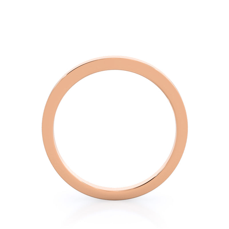 Grace Solitaire Diamond Wedding Band with 18KT Rose Gold Cut Diamond in 14KT Rose Gold view 2
