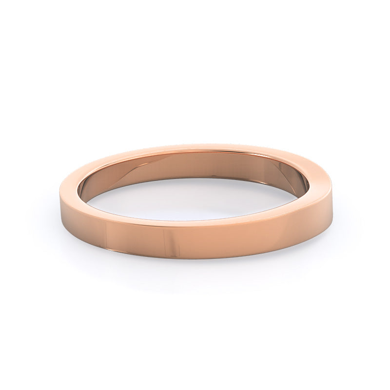 Grace Solitaire Diamond Wedding Band with 18KT Rose Gold Cut Diamond in 14KT Rose Gold view 4
