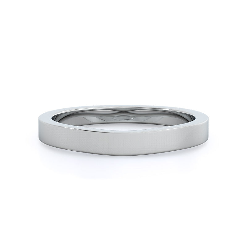 Grace Solitaire Diamond Wedding Band with Platinum Cut Diamond in 14KT Platinum view 1

