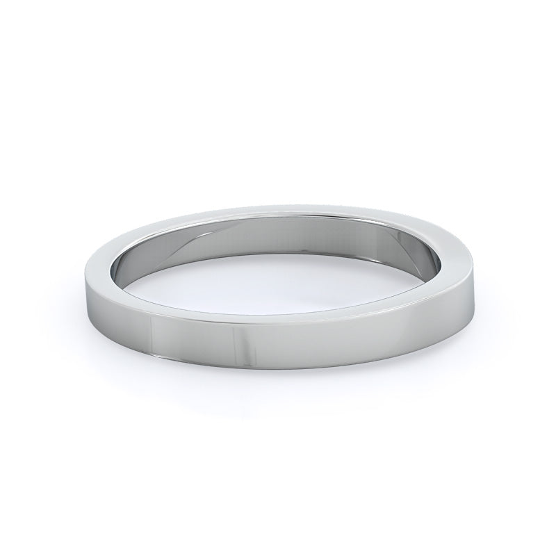 Grace Solitaire Diamond Wedding Band with Platinum Cut Diamond in 14KT Platinum view 4
