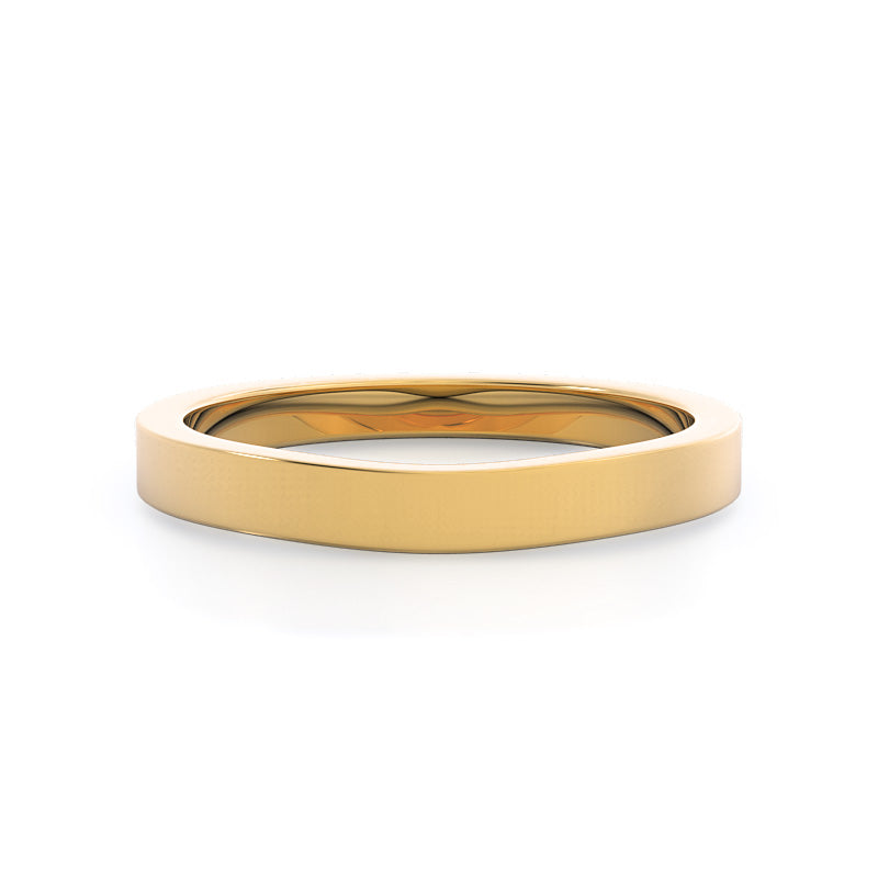 Grace Solitaire Diamond Wedding Band with 18KT Yellow Gold Cut Diamond in 14KT Yellow Gold view 1
