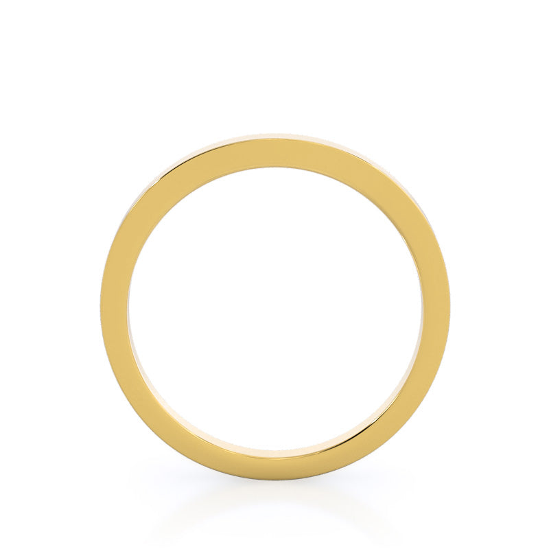 Grace Solitaire Diamond Wedding Band with 18KT Yellow Gold Cut Diamond in 14KT Yellow Gold view 2
