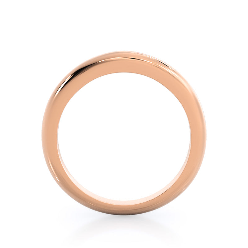 Tapered Cathedral Solitaire Wedding Band with 18KT Rose Gold Cut Diamond in 14KT Rose Gold view 2
