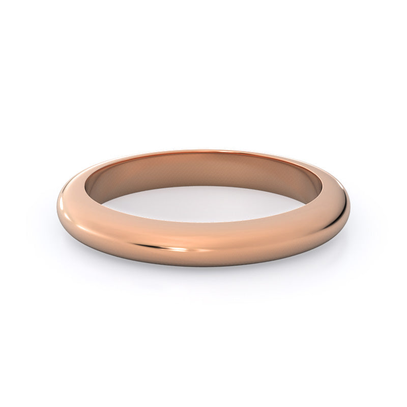 Tapered Cathedral Solitaire Wedding Band with 18KT Rose Gold Cut Diamond in 14KT Rose Gold view 4
