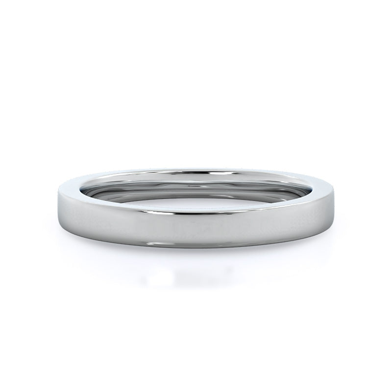Trellis Wedding Band with Platinum Cut Diamond in 14KT Platinum view 1
