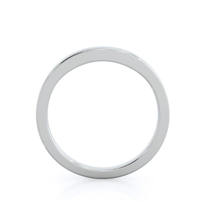 Trellis Wedding Band with Platinum Cut Diamond in 14KT Platinum view 2
