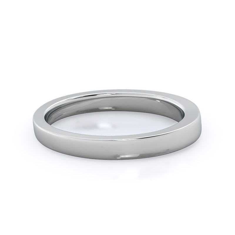 Trellis Wedding Band with Platinum Cut Diamond in 14KT Platinum view 4
